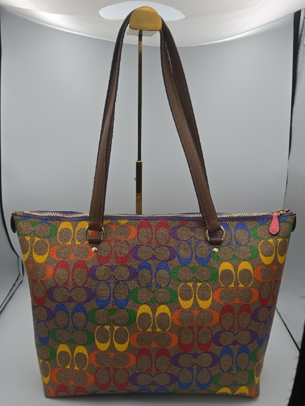 Coach Pride Brown Rainbow Signature Mono Large Limited Edition Tote (EUC)✨️🌈✨️ - Picture 13 of 13